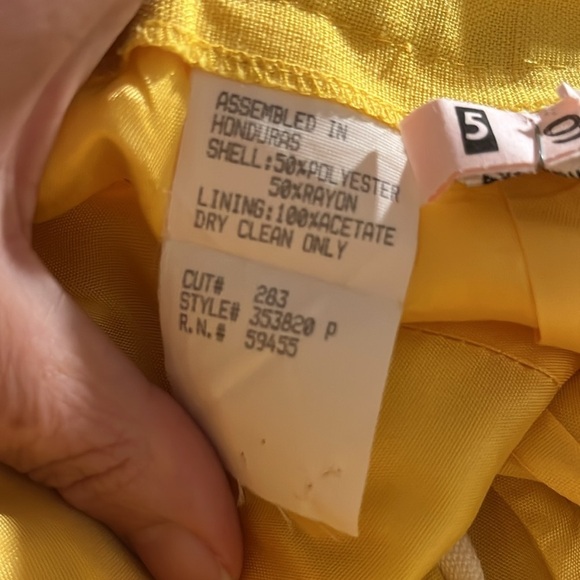 Vintage Gilmor Yellow Pencil Skirt Jacket Blazer Suit Set 8 retro 80s 90s - Picture 10 of 10